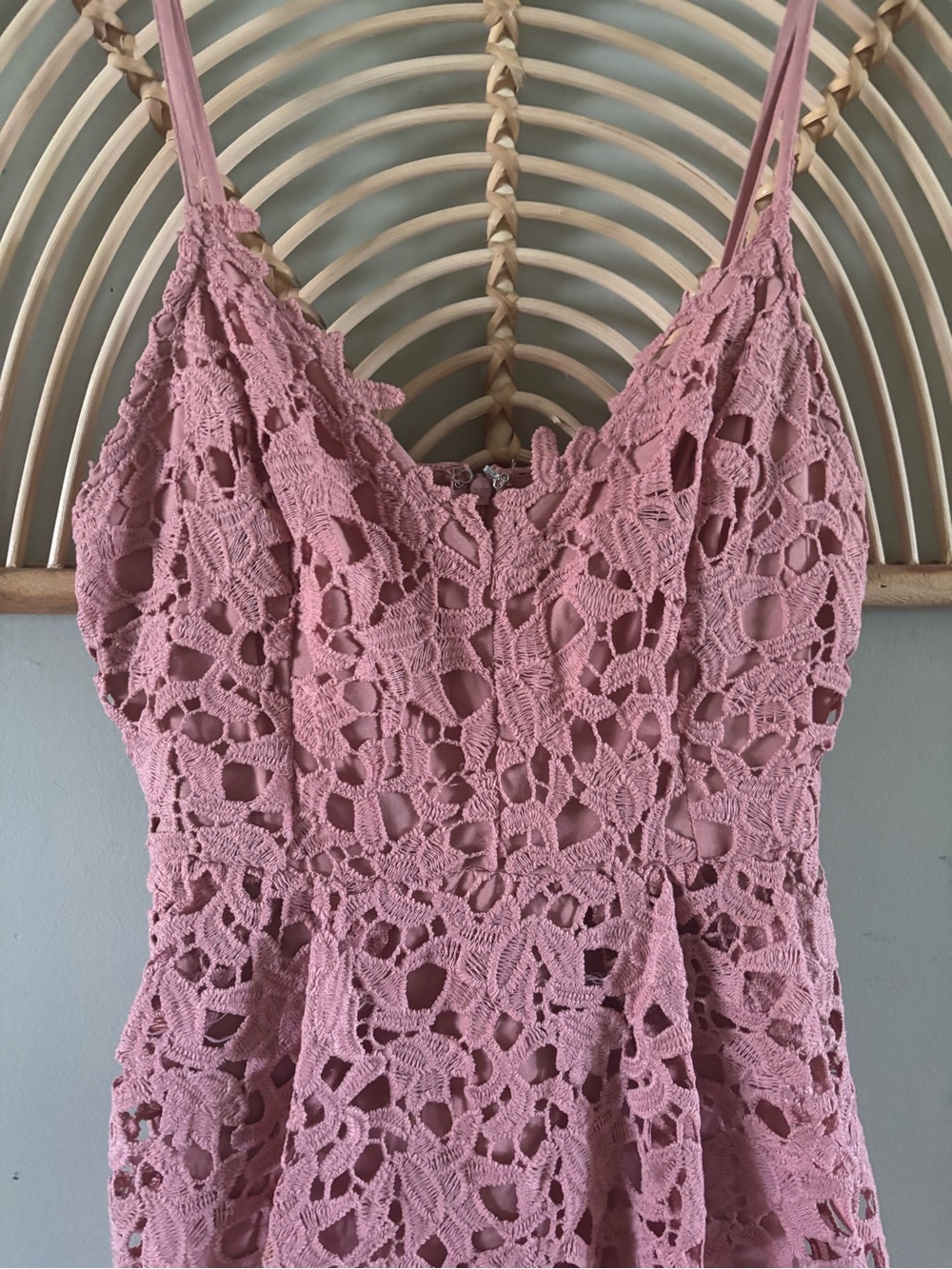 Astr Pink Mauve Lace Maxi Dress